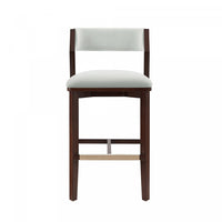 Patricia Modern Wood Upholstered Barstool in White Glacier Bar Stool 