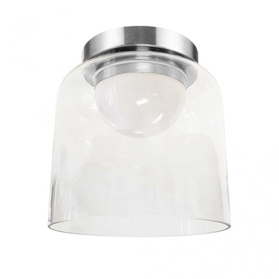 Dainolite Nadine 7"dia. LED Flush Mount 10w Polished Chrome Clear Glass Lamp|Plafonnier affleuré Nadine de Dainolite de 7 po de diamètre en verre transparent, avec fini chromé poli et ampoule à DEL de 10 W