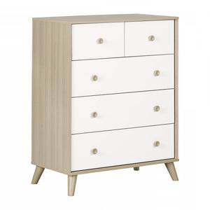 Yodi 5-Drawer Chest Storage Unit - Soft Elm White