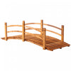 Outsunny 6ft Wooden Garden Bridge Classic Arc Footbridge With Guardrails For Stream Pond Walkway, Orange
