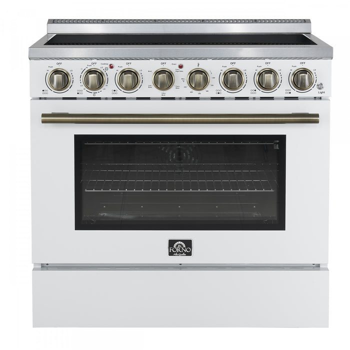 Forno Paolo 36 Inch White Freestanding Electric Range, White, 5.44 cu.ft. - FFSEL6011-36WHT