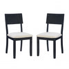 Jorissen Dark Charcoal Linen-Look Fabric Dining Chair - Set of 2
