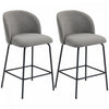 HOMCOM 27\" Counter Height Modern Bar Stools Set of 2 with Back, Dark Grey