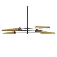 Dainolite Cassie 6 Light 3tier Chandelier Matte Black/Aged Brass Lamp