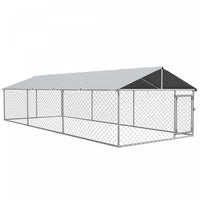 Pawhut Outdoor Dog Kennel Dog Run With Waterproof, Uv Resistant Cover For Medium And Large Sized Dog