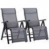 Outsunny 2 Piece Zero Gravity Chairs Set, Patio Loungers For Outdoor, Grey