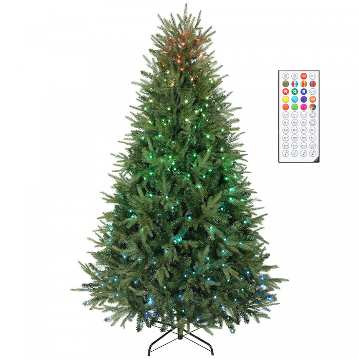HOMCOM 6.5ft Christmas Tree with Synchronized LED, DIY, Frasier Grande Fir