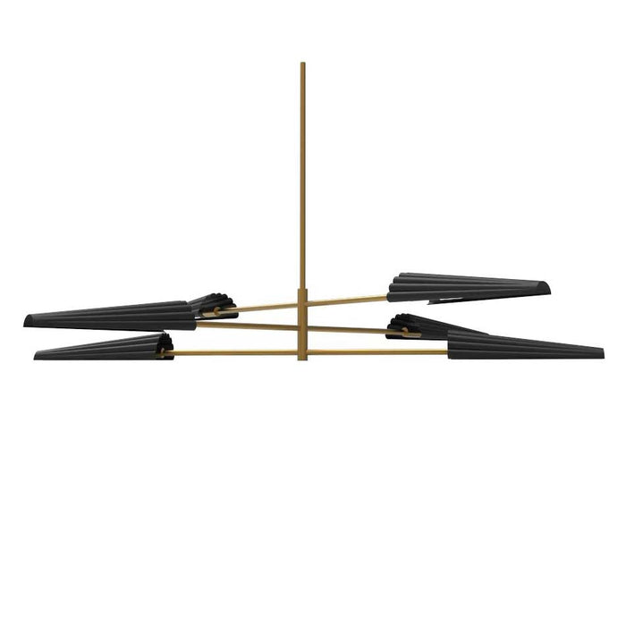 Dainolite Cassie 6 Light 3tier Chandelier Aged Brass/Matte Black Lamp