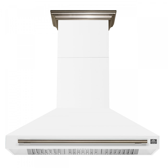 Forno Aria 48 Inch Wall-Mounted White Range Hood-FRHWM5095-48WHT