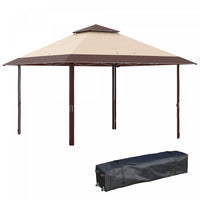Outsunny 13' X 13' Outdoor Pop-up Party Tent Canopy With Top Vent, Khaki