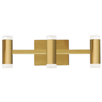 Dainolite Wilson Vanity Light 33w LED Aged Brass Frosted Acrylic Diffuser Lamp