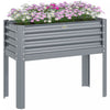 Outsunny Raised Garden Bed W/ Legs Galvanized Elevated Planter Box Silver