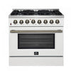 Forno Galiano 36\" Dual Fuel Range, White, 5.36 cu.ft.- FFSGS6156-36WHT
