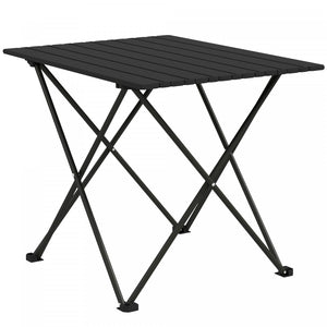 Outsunny Folding Camping Table, Portable Picnic Table With Carry Bag, Black