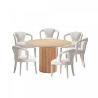 Hathaway and Palmer Modern Industry Chic 7-Piece Dining Set in Silver Lining and Natural Dining Room Set
