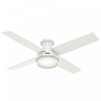 Dempsey Ceiling Fan with Light Fixture - White