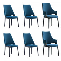 Kara Modern 6-Piece Dining Chair Set in Blue