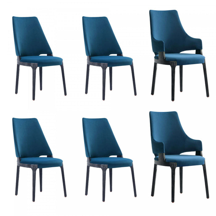 Kara Modern 6-Piece Dining Chair Set in Blue
