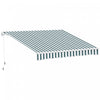 Outsunny 8' x 7' retractable awning, patio awnings, sunshade shelter with 280g/m² Uv & Water-resistant Fabric And Aluminum Frame For Deck, Balcony, Yard, Green And White