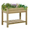 Outsunny 36\" x 20\" x 30\" Elevated Planter Box with Storage Shelf, Green