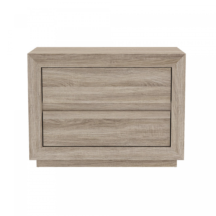 Soren Contemporary 32\" Nightstand in Natural Oak (2-Drawer)