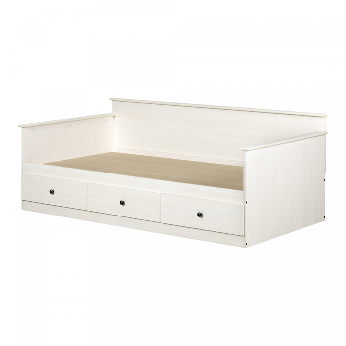 Plenny Daybed with Storage White Wash - South Shore Twin Bed