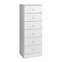 Astrid 6-Drawer Tall Chest - White