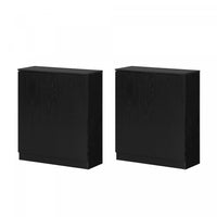 Arum Set Of 2 Sideboards With 2 Doors Black Oak - South Shore Buffet