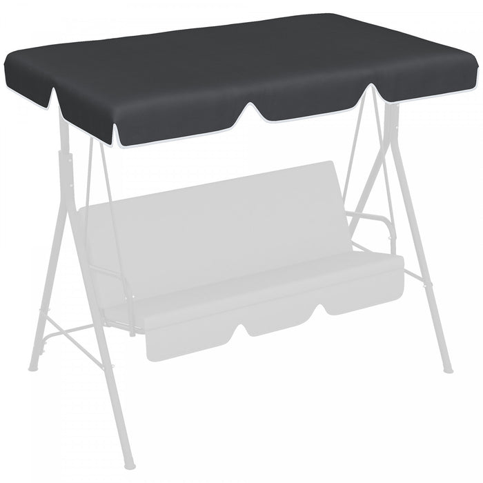 Outsunny 2 Seater Swing Canopy Replacement, Outdoor Swing Seat Top Cover, Uv50+ Sun Shade (canopy Only), Black