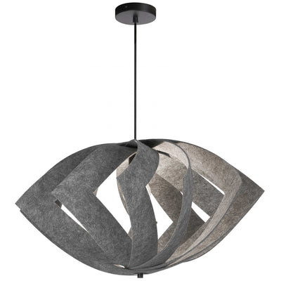 Dainolite Rotem 1 Light Pendant Matte Black Grey Shade Lamp|Luminaire suspendu Rotem de Dainolite avec abat-jour gris, fini noir mat et 1 ampoule