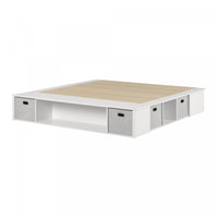 Flexible Storage Platform Bed With Baskets - Pure White 