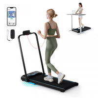Costway 3 In 1 Folding Treadmill With Remote Control Led Display And App For Home Blue