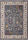 Olivia Blue Modern Tribal Inspired Border Rug, 7'10\" x 10'2\" Indoor Area Rug