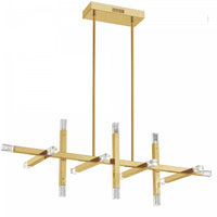 Dainolite Francesca Horizontal Chandelier 48w Aged Brass Acrylic Diffuser Lamp