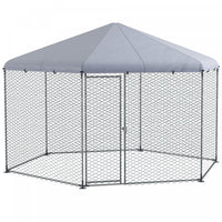 Pawhut 13.1' X 11.4' Chicken Coop, Large Chicken Run With Cover For Outdoor Backyard, Metal Poultry 