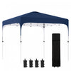 Outsunny 10' X 10' Pop Up Canopy Tent, Instant Sun Shelter, Tents For Parties, Height Adjustable, With Wheeled Carry Bag And 4 Sand Bags, For Outdoor, Garden, Patio, Navy Blue