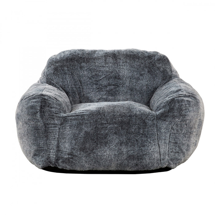 Sealy Tore Faux Fur High Density Foam Bean Bag Chair - Blue