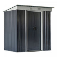 Outsunny 7' X 4' Outdoor Storage Shed, Metal Garden Tool Storage House Organizer With Lockable Slidi