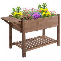 Outsunny Raised Garden Bed With 8 Grids And Storage Shelf, Elevated Planter Box With Legs, For Veget