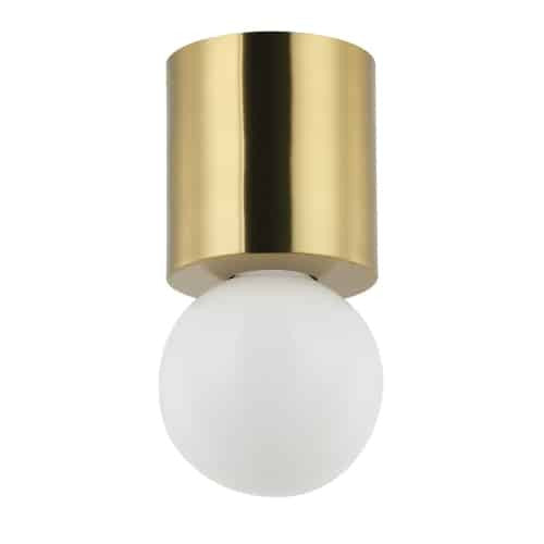 Dainolite Theron 1 Light Flush Mount Globe Aged Brass Finish Lamp