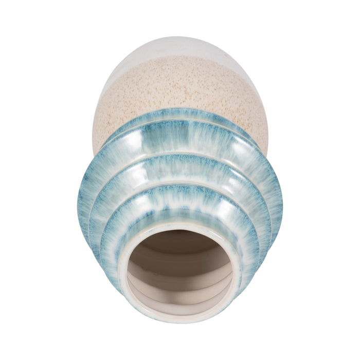 12\" Fluted Top Vase Reactive Finish - Multi-Colour