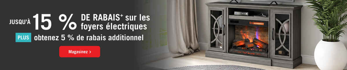 Up to 15% Off on Electric Fireplaces PLUS get an additional 5% Off for a limited time! Ends Thursday! Shop Now!