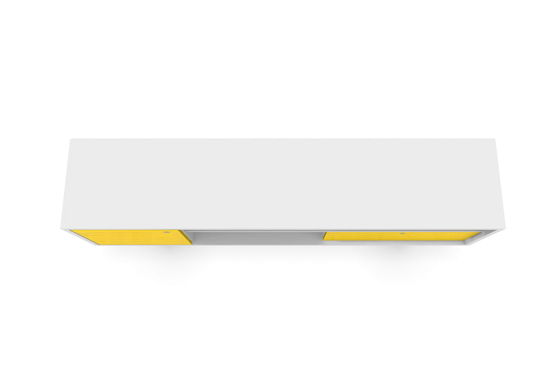 Manhattan Comfort Liberty 70.86\" Mid-Century Modern TV Stand with 4 Shelving Spaces & 1 Drawer - White & Yellow