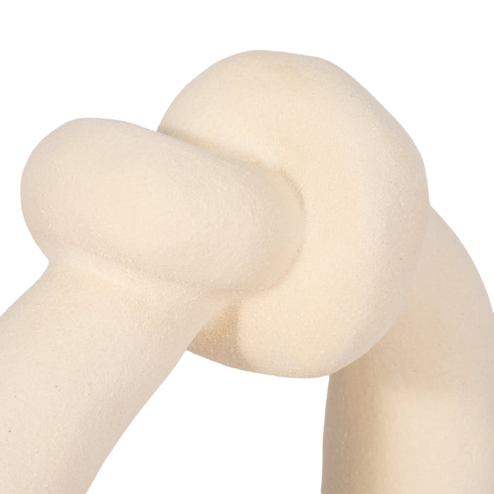 11\" Knot with Open Cut-Out Sand Glaze - Ivory