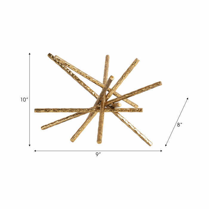 Iron 9\" Abstract Bar Tabletop Decor - Gold