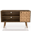 Manhattan Comfort Liberty 42.52\" Mid-Century Modern TV Stand with 2 Shelves & 1 Door - Brown