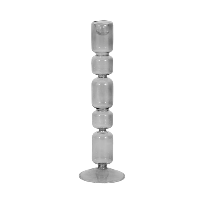 12\" Mixed Bubble Taper Candleholder - Black