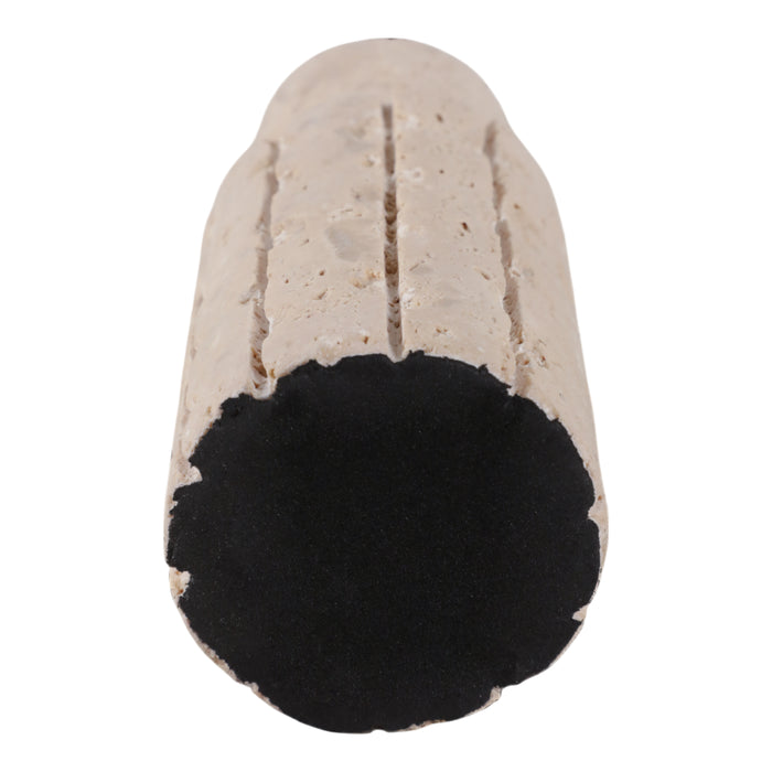 5\" x 2\" Raw Edge Travertine Taper Holder - Tan