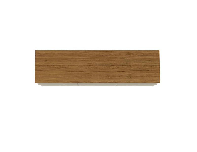 Manhattan Comfort Yonkers 62.99\" TV Stand with Solid Wood Legs & 6 Media Storage Compartments - Off White & Cinnamon