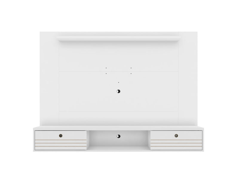 Manhattan Comfort Liberty 70.86\" Floating Wall Entertainment Center with Overhead Shelf - White